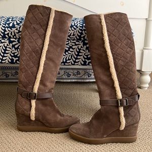 Aquatalia Suede wedge boots